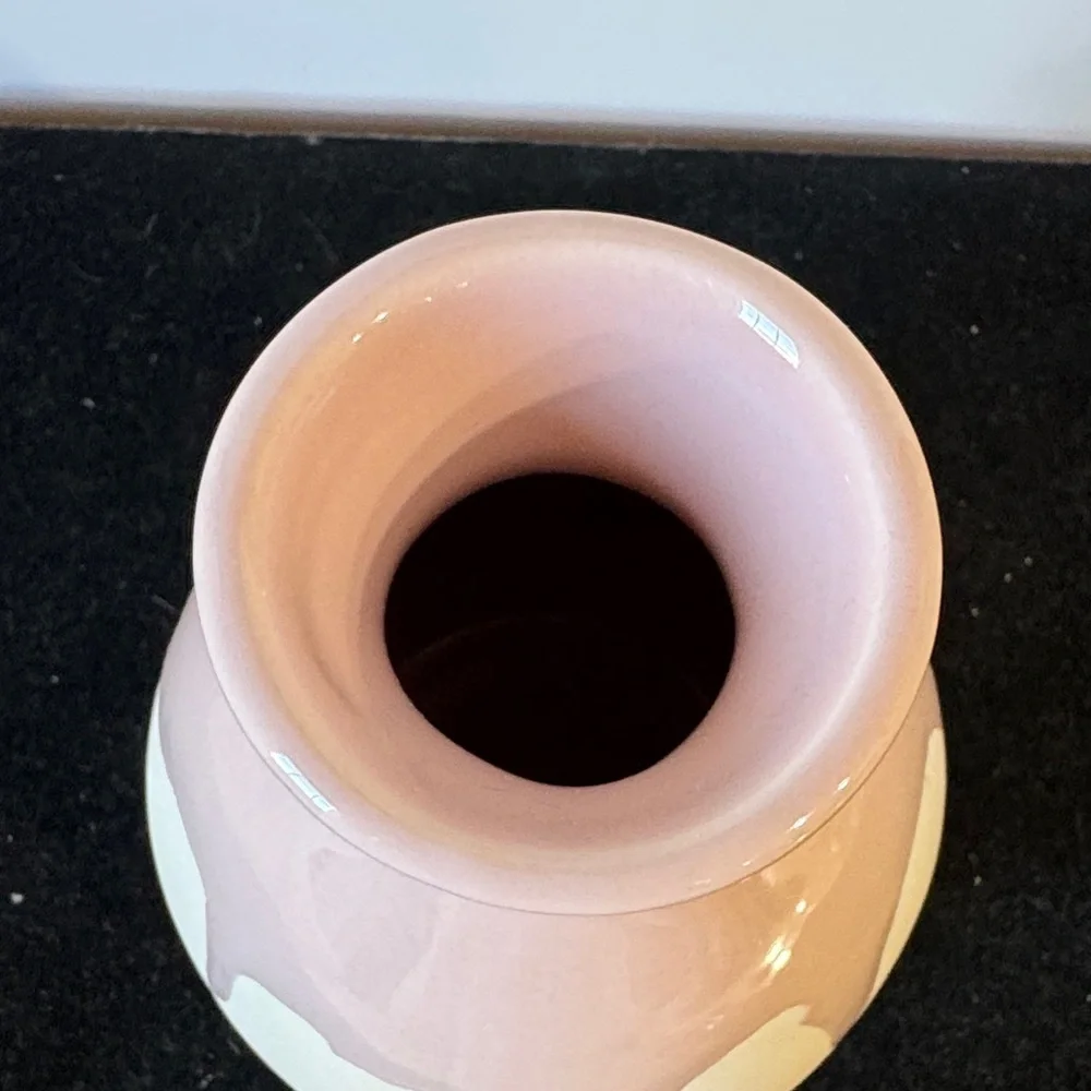 Isaac Mizrahi Loves XO Sienna hand-dipped ceramic vase in pink and white